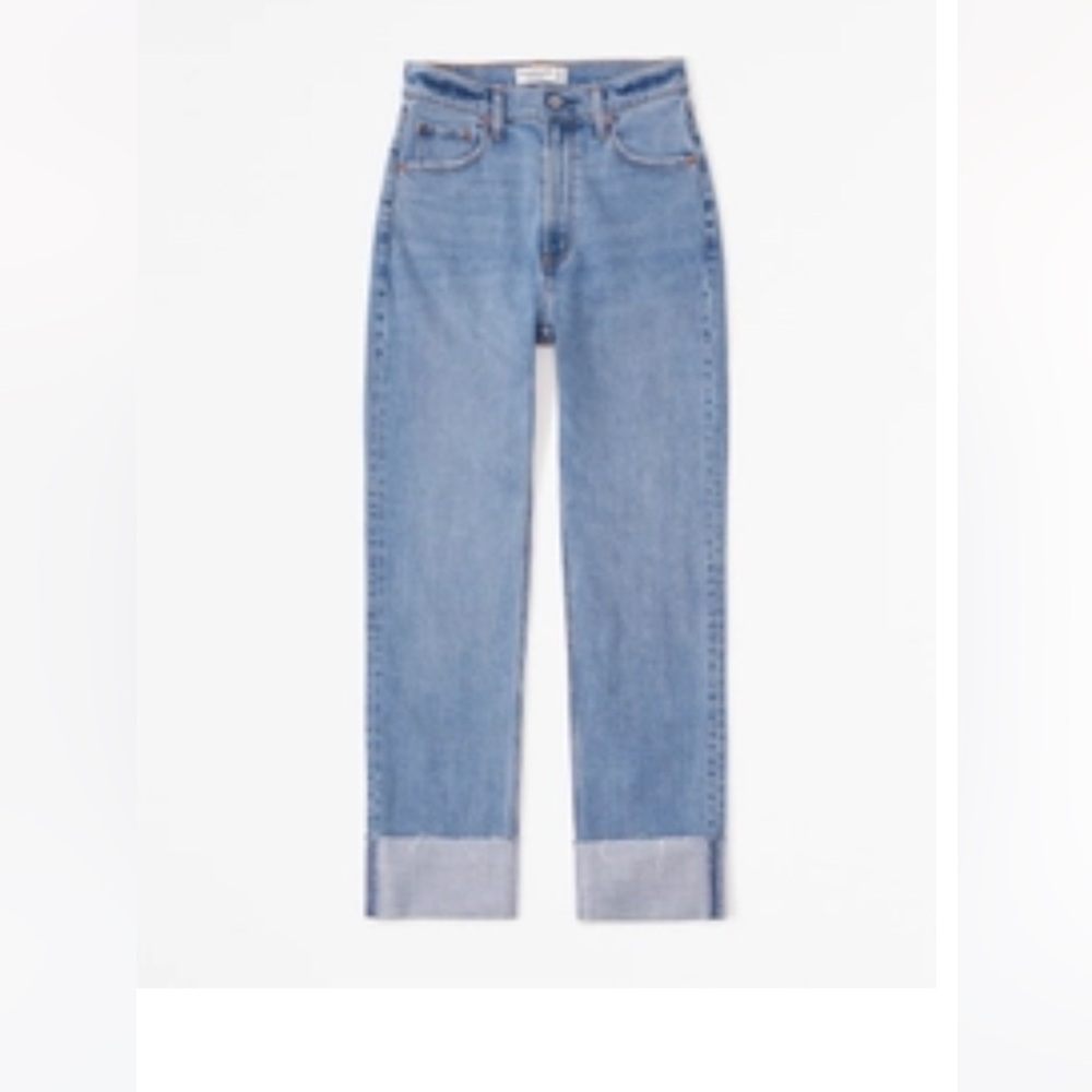 Abercrombie Ultra High Rise Ankle Straight Jean with cuff - 27